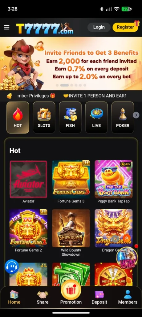 Hot Games on T7777 game